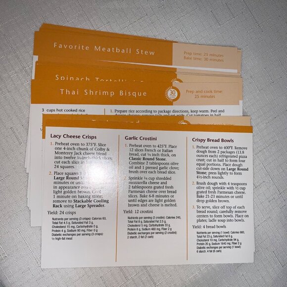 Vintage Pampered Chef Soups Stews & Chilis Recipe Cards Set Collectible - Picture 4 of 4